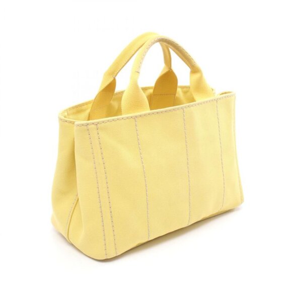Prada Tote Bag Canapa Mini Bn2439 Yellow Canvas Canapa Tote - Picture 2 of 10